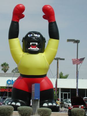 Boxing gorilla #2 sells Chevrolets.
